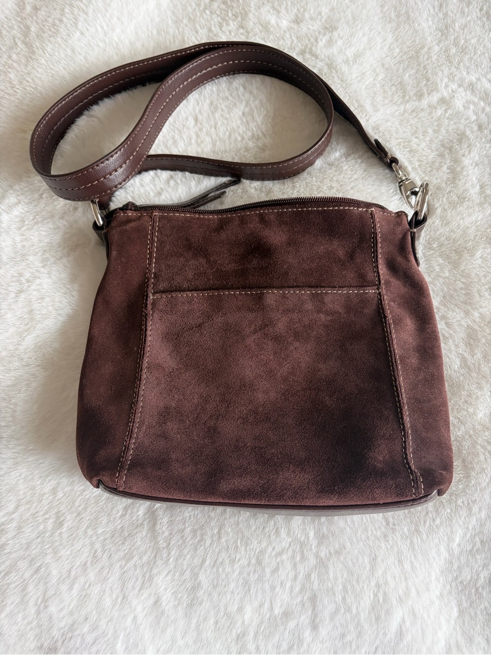 A.N.A Brown Suede Crossbody Shoulder Bag